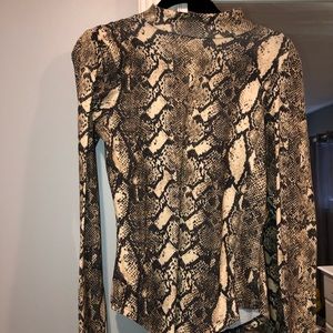 French Connection Snakeskin Mockneck Top